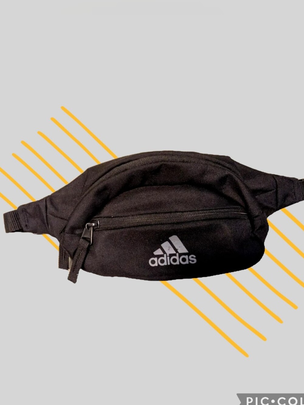Adidas Black Belt Waist Bag with Gray Logo